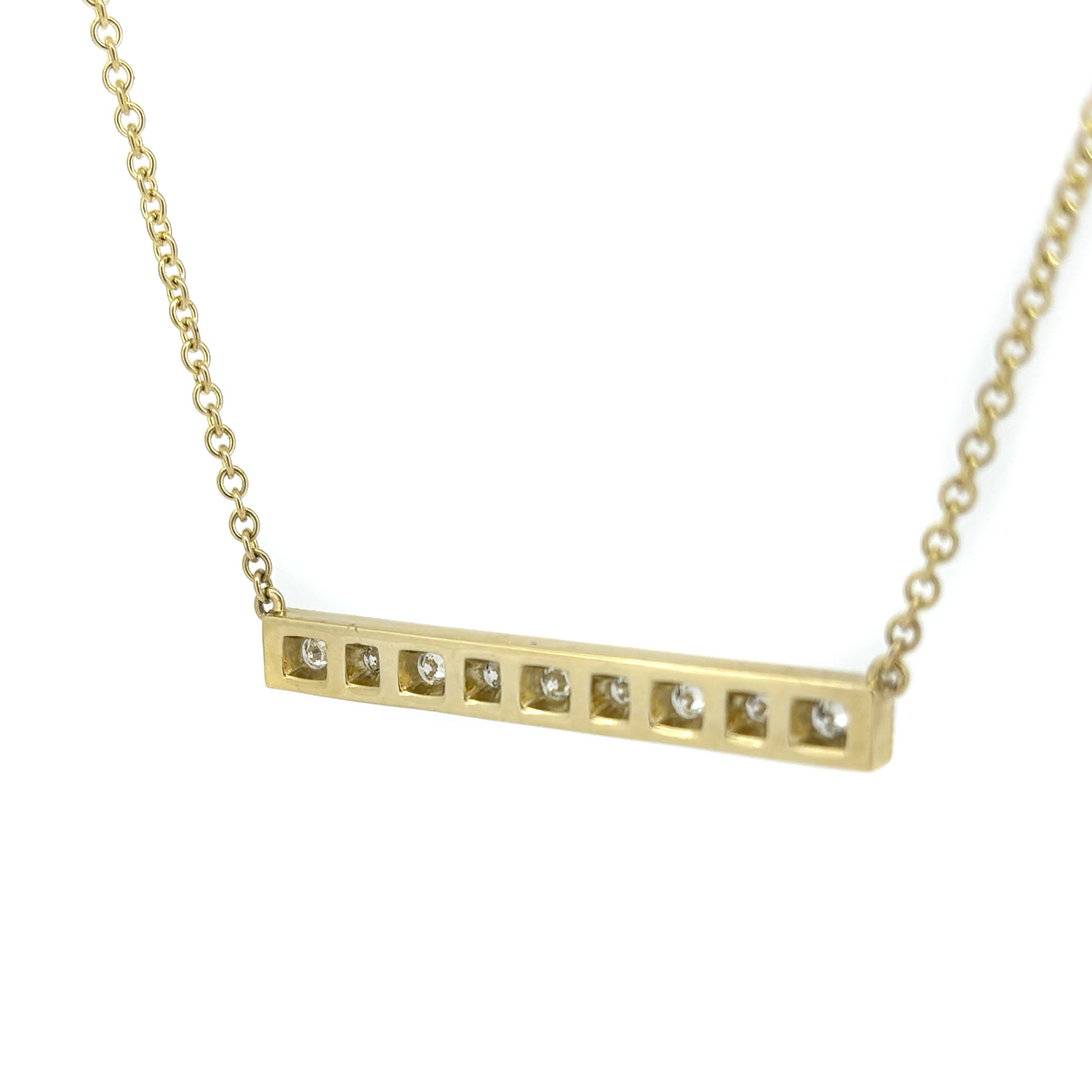 Yellow Gold Straight Bar Pendant