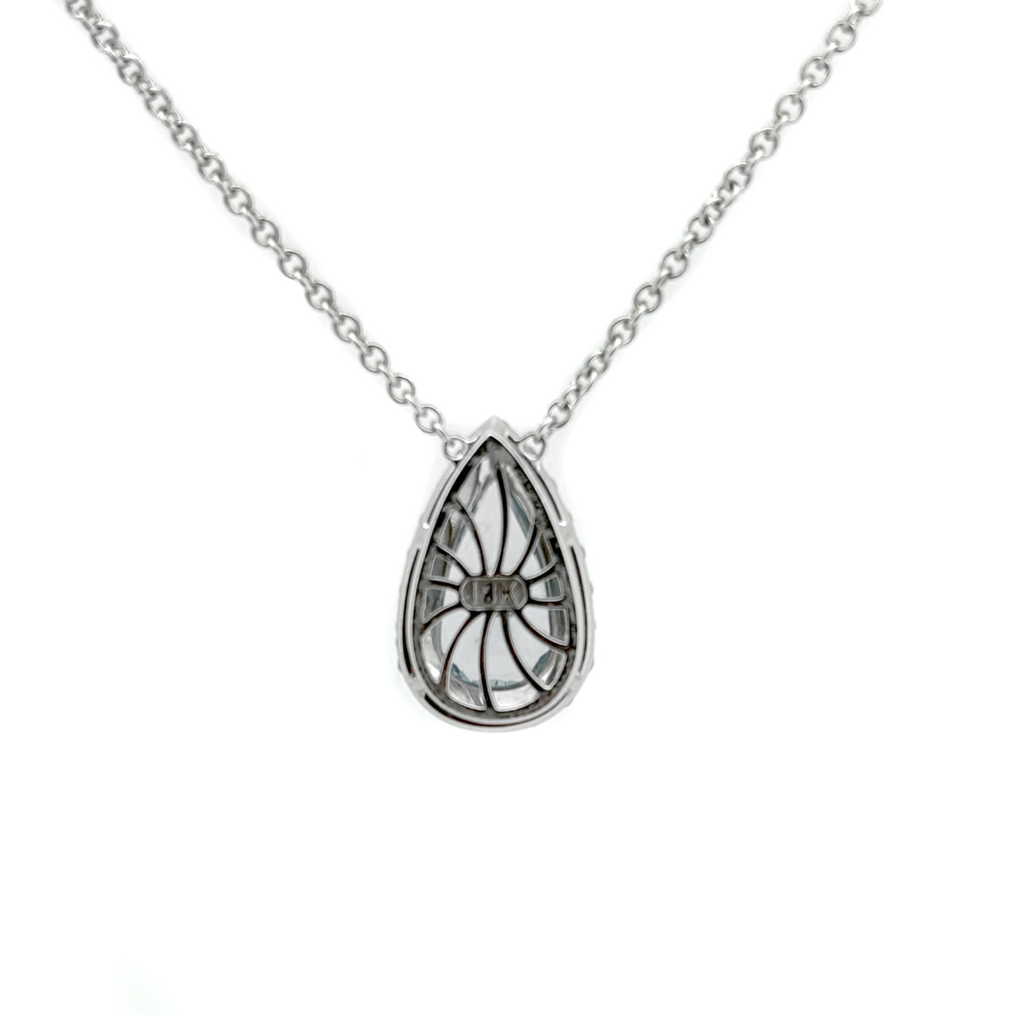 Pear Shape Aquamarine Halo Pendant