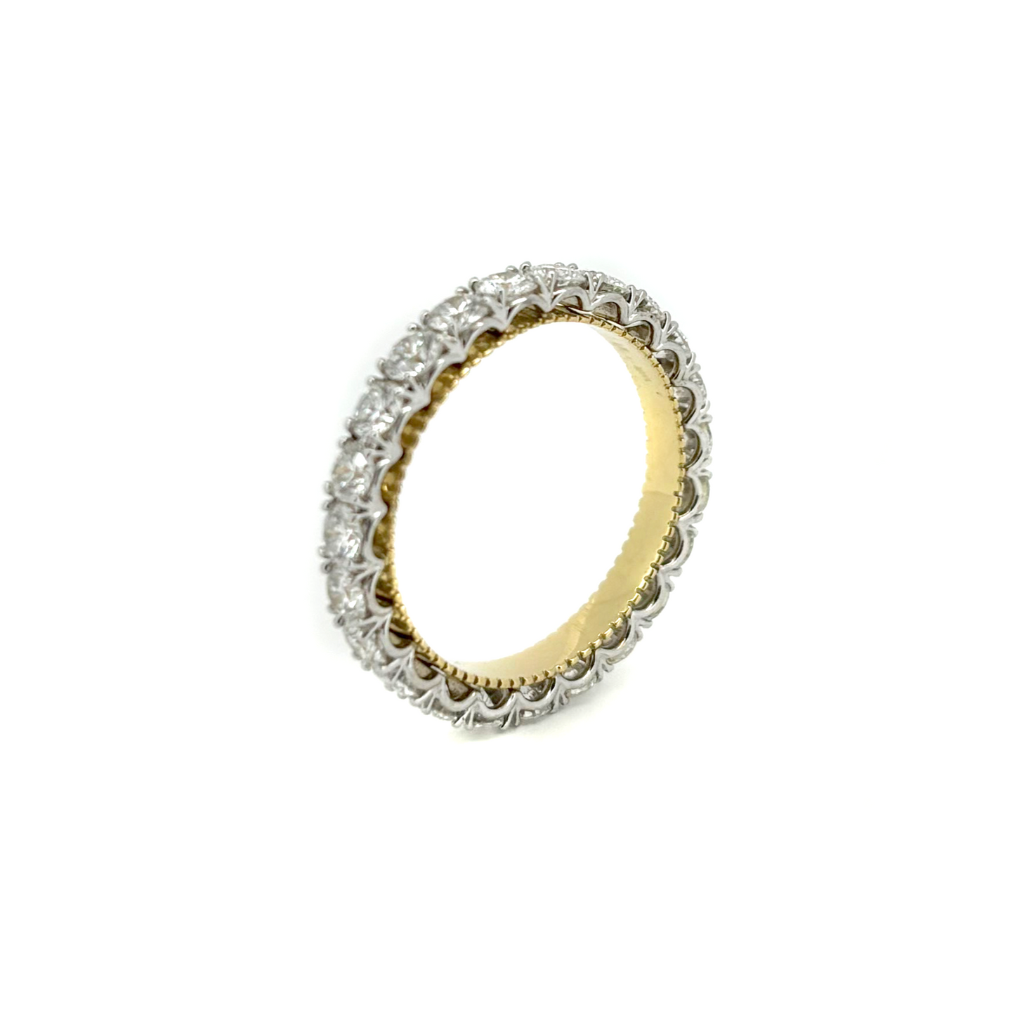 Two-Tone Milgrain Diamond Eternity Band