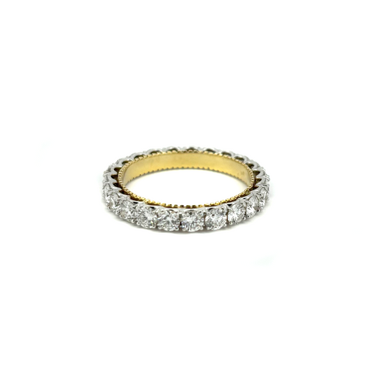 Two-Tone Milgrain Diamond Eternity Band