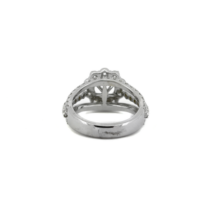 18K White Gold Triple Shank Cocktail Ring