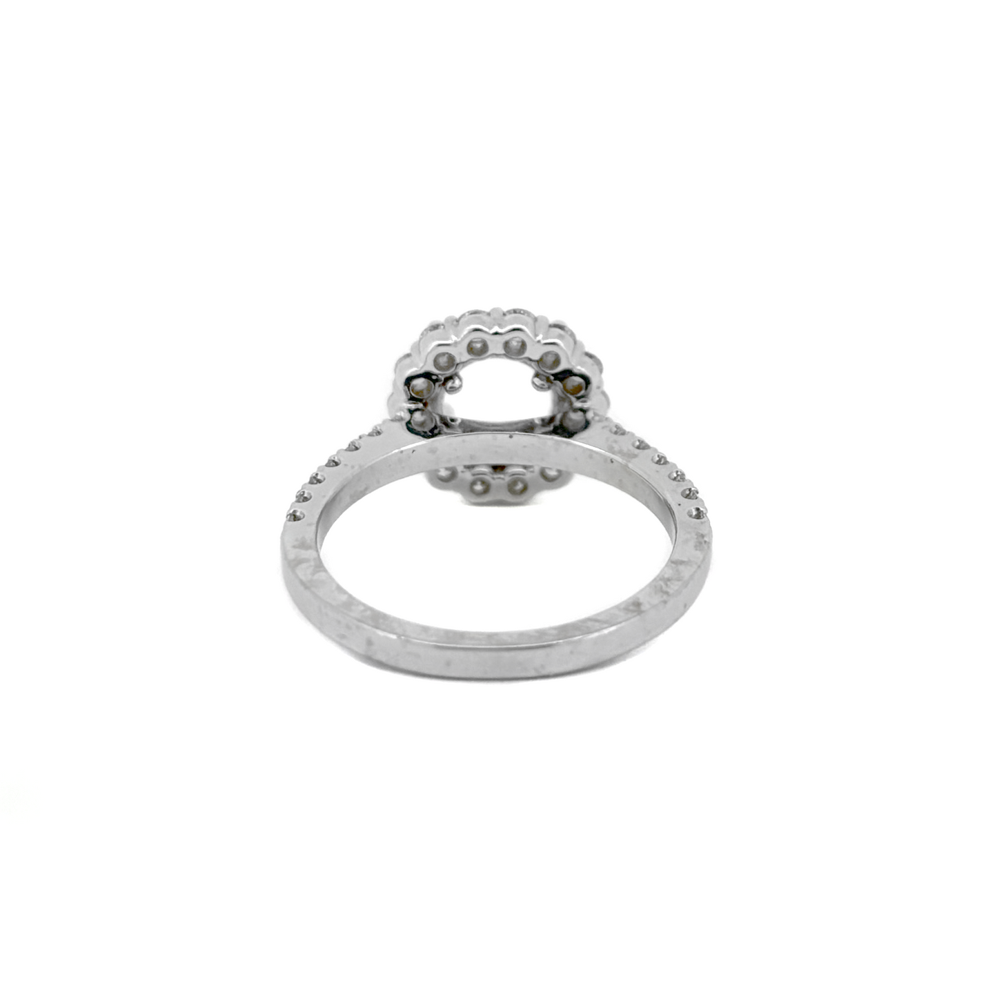 18K White Gold Round Halo Engagement Ring