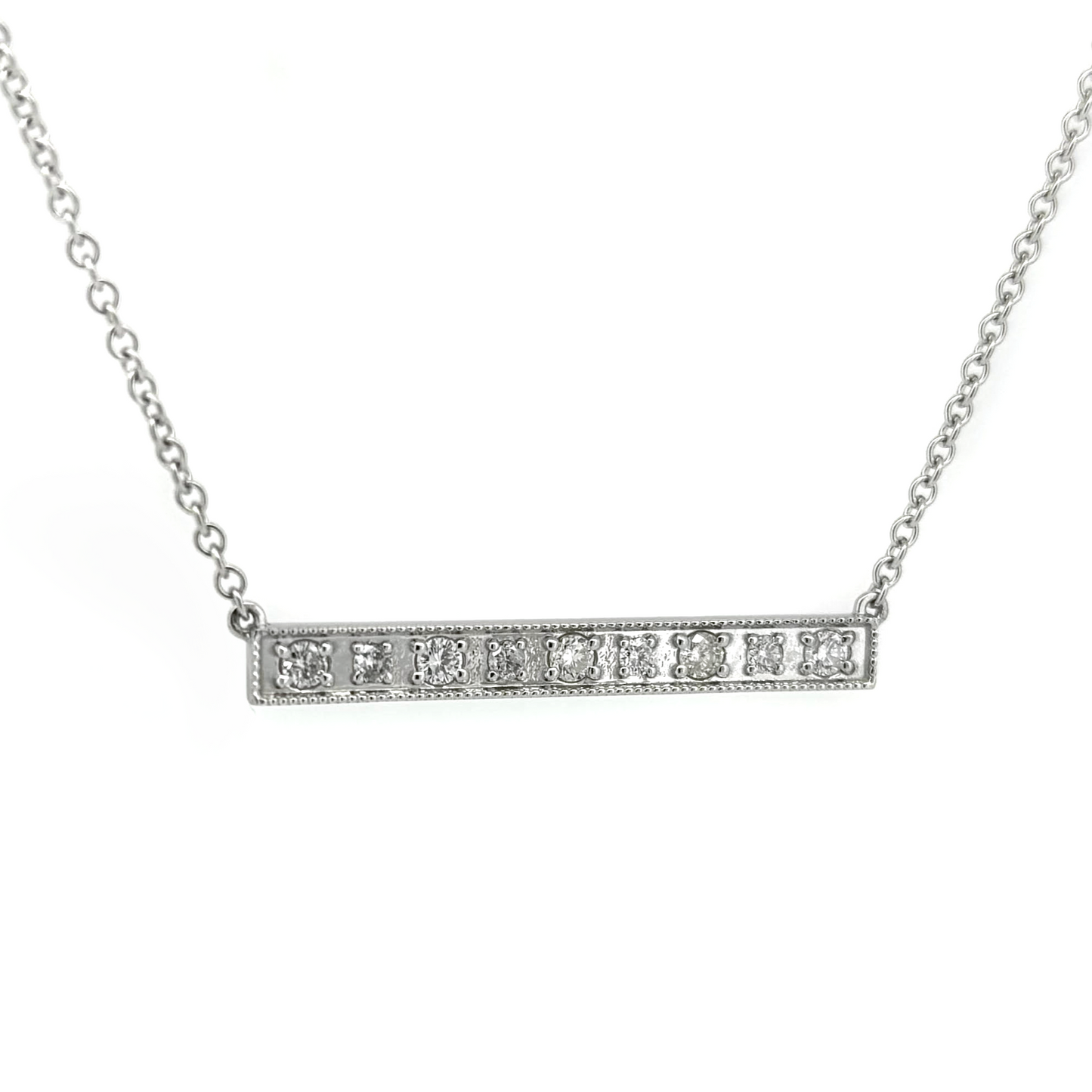 White Gold Straight Bar Pendant