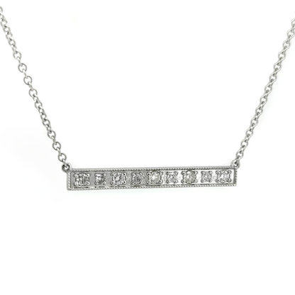 White Gold Straight Bar Pendant