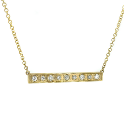 Yellow Gold Straight Bar Pendant