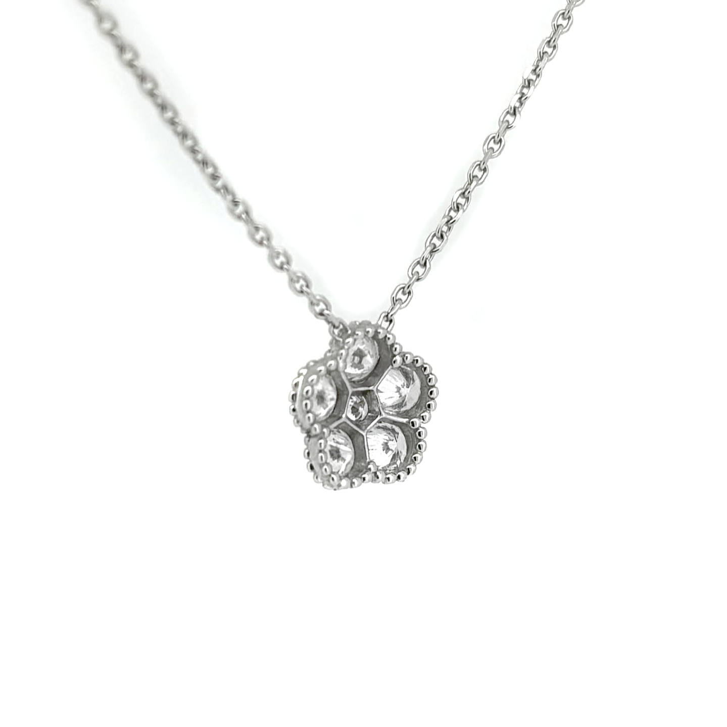 Bead Set Diamond Cluster Pendant