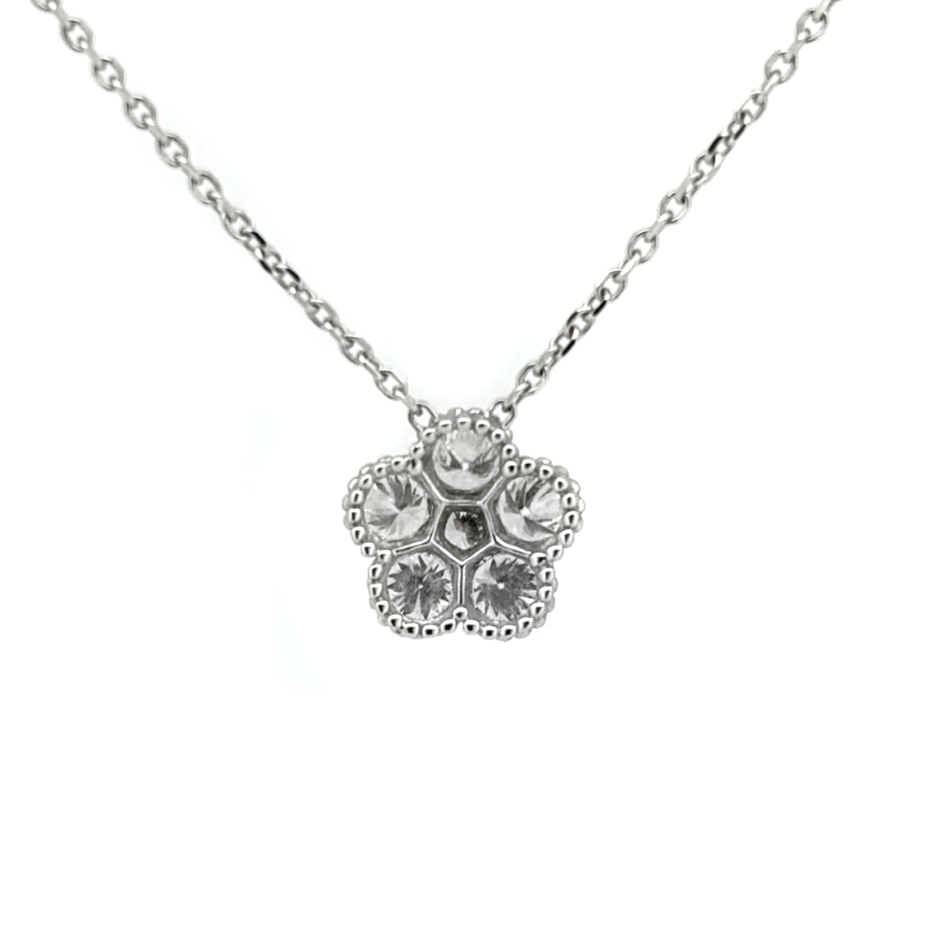 Bead Set Diamond Cluster Pendant