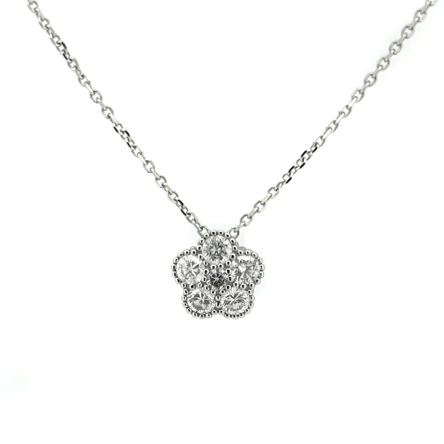 Bead Set Diamond Cluster Pendant