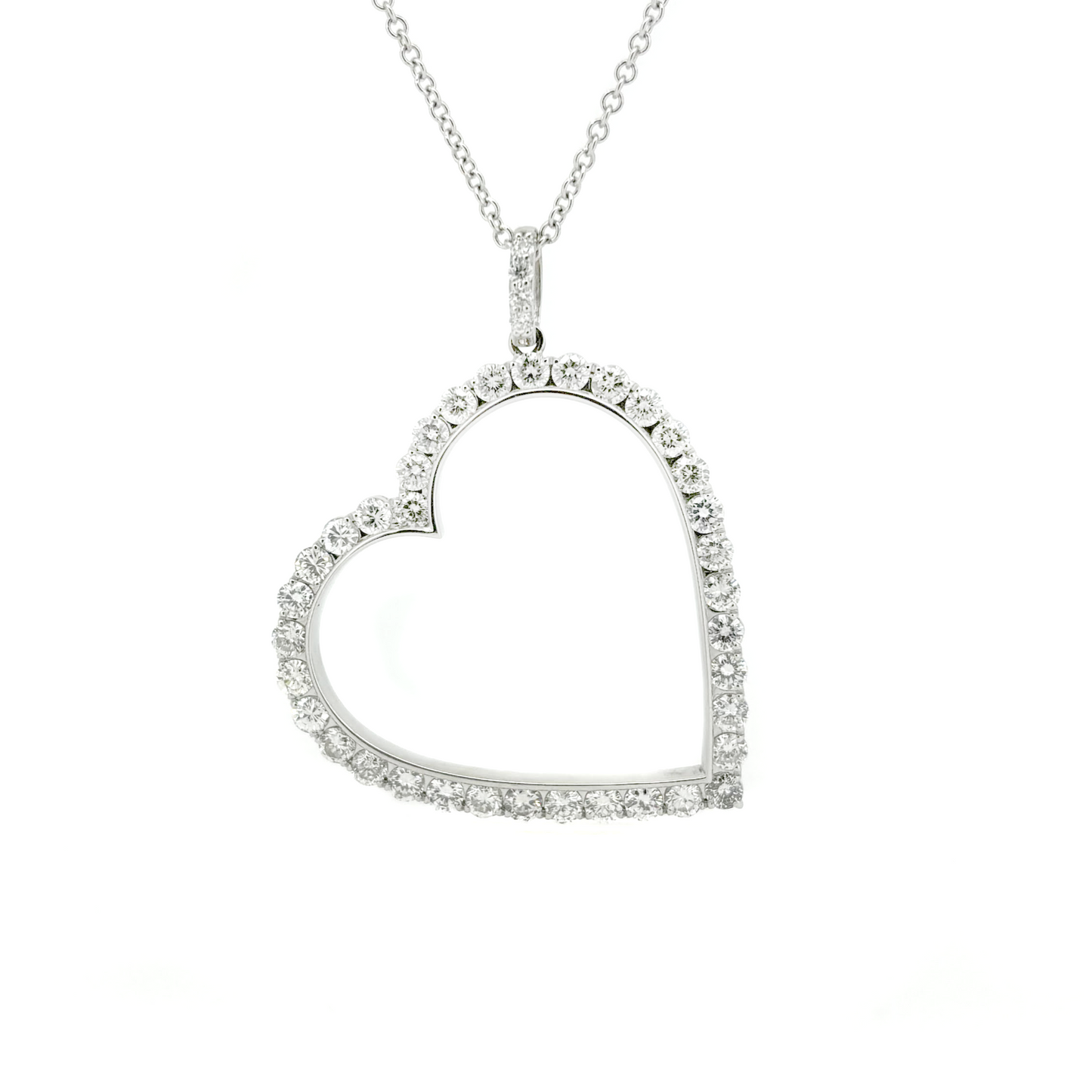 Open Heart Diamond Pendant