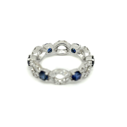 Diamond and Sapphire Stackable Eternity Band