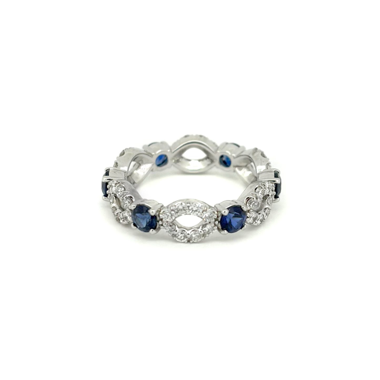 Diamond and Sapphire Stackable Eternity Band