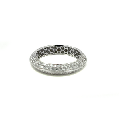 Four Row Knife Edge Diamond Eternity Band