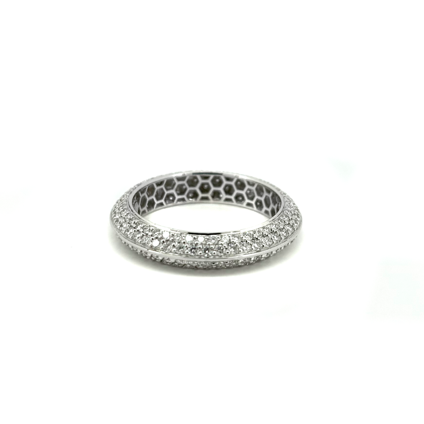 Four Row Knife Edge Diamond Eternity Band